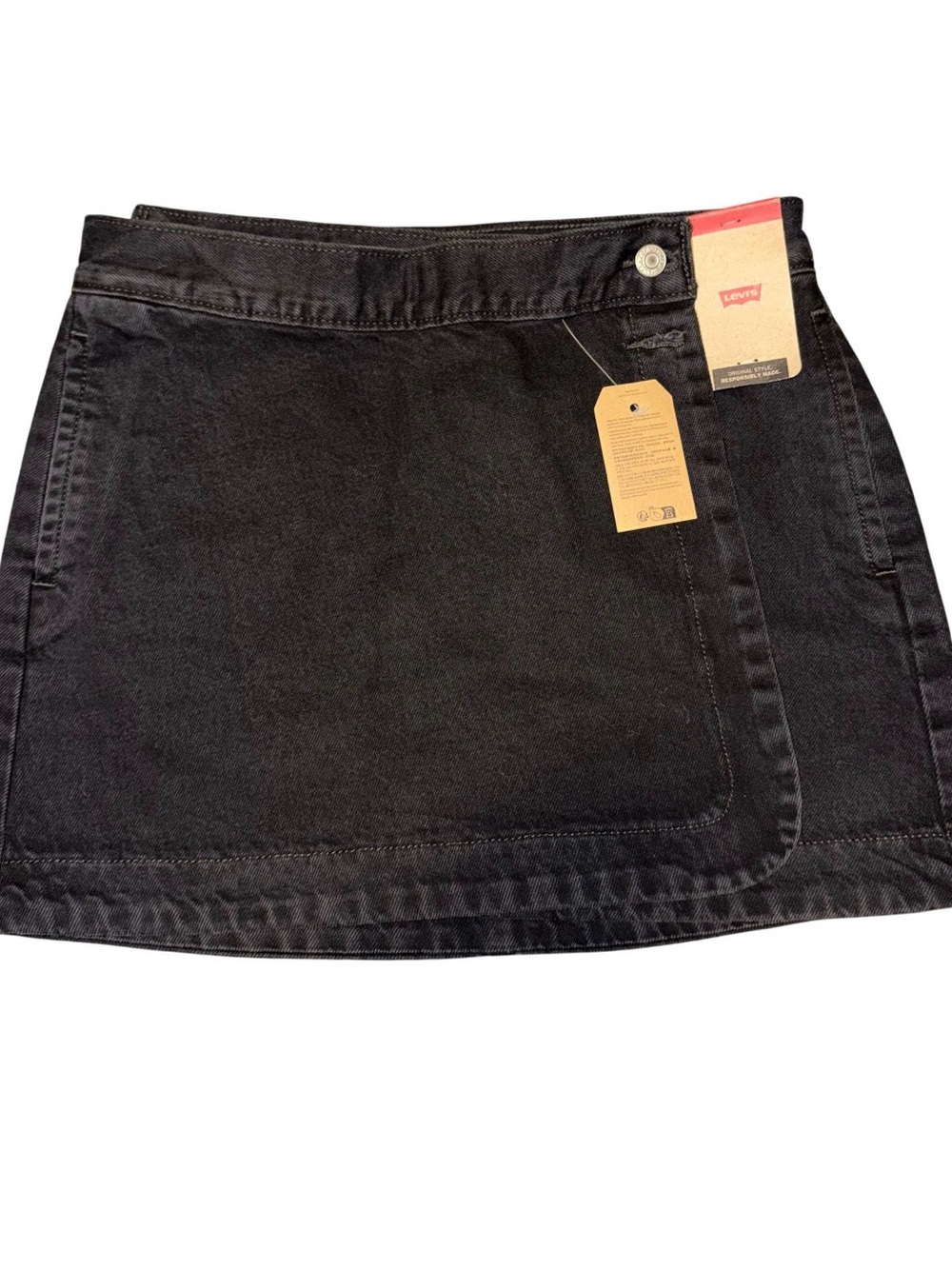 Levi's Black Denim A-Line Mini Skirt
